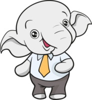 schattig olifant bedrijf officieel mascotte tekenfilm png