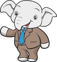 cute elephant business official mascot cartoon png