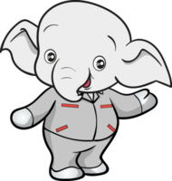 cute elephant mechanic worker mascot cartoon character png