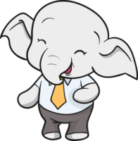 cute elephant business official mascot cartoon png