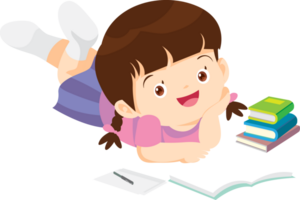 Kinder lesen Bücher png