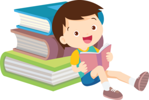 kinderen die boeken lezen png