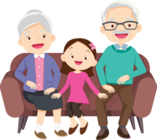 Grandparents,elderly people,grandfather and grandmother, characters in various activities png