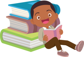 niños leyendo libros png