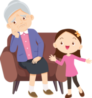 Grandparents,elderly people,grandfather and grandmother, characters in various activities png