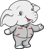 cute elephant mechanic worker mascot cartoon character png