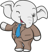 cute elephant business official mascot cartoon png