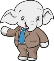 cute elephant business official mascot cartoon png