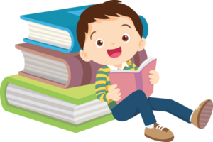 children reading books png