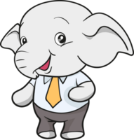 cute elephant business official mascot cartoon png