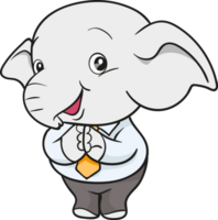 cute elephant business official mascot cartoon png