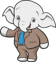 cute elephant business official mascot cartoon png