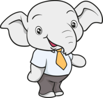 cute elephant business official mascot cartoon png