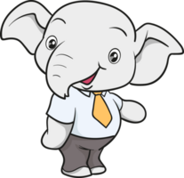 cute elephant business official mascot cartoon png