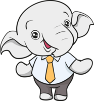 schattig olifant bedrijf officieel mascotte tekenfilm png