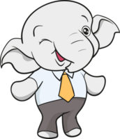 cute elephant business official mascot cartoon png