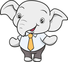 cute elephant business official mascot cartoon png