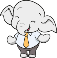 schattig olifant bedrijf officieel mascotte tekenfilm png