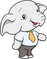 cute elephant business official mascot cartoon png