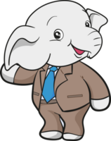 cute elephant business official mascot cartoon png