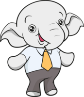 cute elephant business official mascot cartoon png