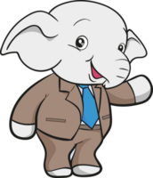 cute elephant business official mascot cartoon png