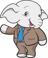 cute elephant business official mascot cartoon png