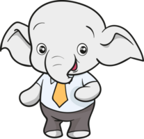 cute elephant business official mascot cartoon png