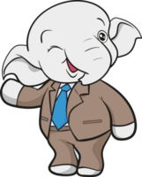 cute elephant business official mascot cartoon png