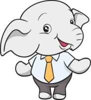 cute elephant business official mascot cartoon png