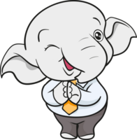 cute elephant business official mascot cartoon png