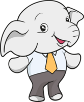 cute elephant business official mascot cartoon png