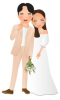 Wedding invitation card the bride and groom cute couple cartoon character png