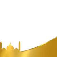 islâmico dourado mesquita quadro, Armação png