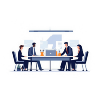 Business executives participating in a business meeting . AI Generated png