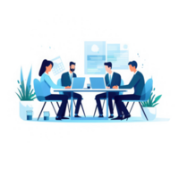 Business executives participating in a business meeting . AI Generated png