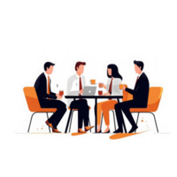 Business executives participating in a business meeting . AI Generated png