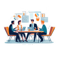 people are sitting around a table project management discussions professional profitability . AI Generated png