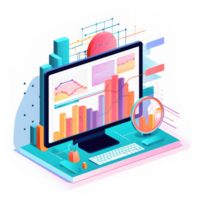 computer screen with graphs and charts showing positive results . AI Generated png