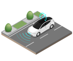 isométrica composición coche cursi controlar límite velocidad y automotor Radar png