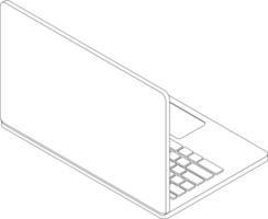 Isometric outline laptops png