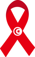 3D Flag of Tunisia on ribbon. png