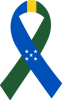 3D Flag of Solomon Islands on ribbon. png