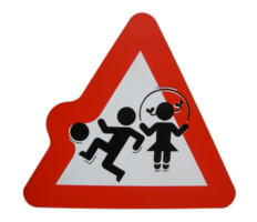 Warning children playing sign transparent PNG