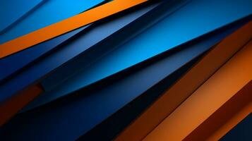 3D wallpaper of geometrical orange and blue photo