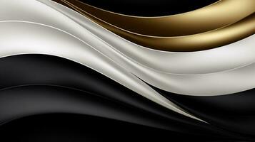 Luxury 3d golden black white wallpaper background photo