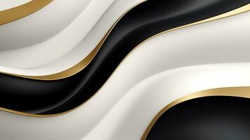 Luxury 3d golden black white wallpaper background photo