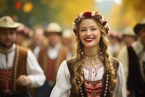 Beautiful girl Octoberfest event in munich germany photo