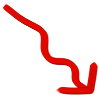 Red arrow icon . The red arrow indicated the direction symbol. curved arrow sign. 3D style. png