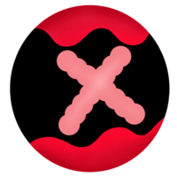 Uppercase in a red-black circle,Alphabet X png